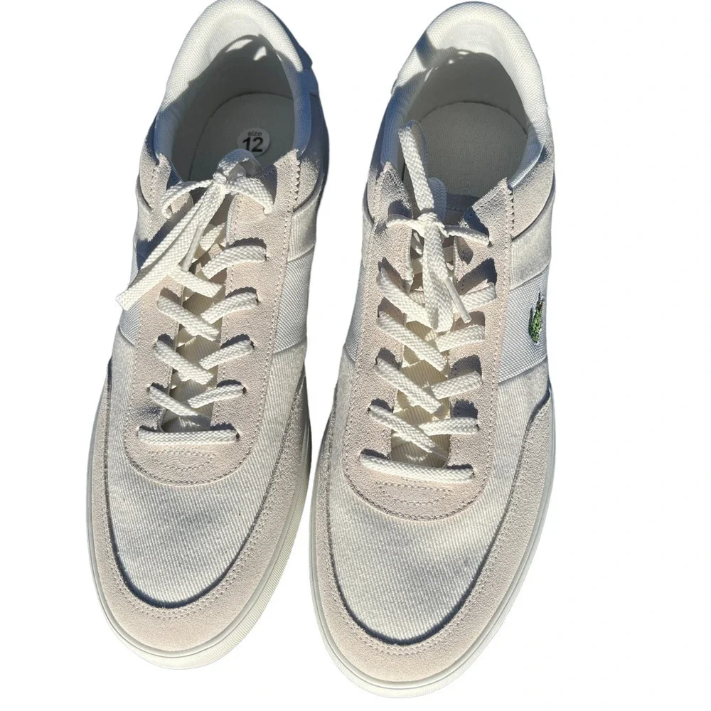 Lacoste Court-Master 220 1 CMA Mens Beige Canvas Lifestyle Sneakers Shoes